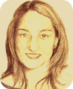 Retrato de mujer realizado con lápices conté sepia. Lola.