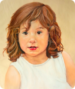 Retrato de niña realizado a pastel. Sira.