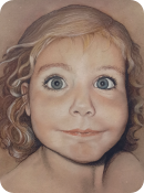 Retrato de niña realizado a pastel. Uma.